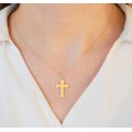 Pingente Cruz Crucifixo Polido Em Ouro 18k